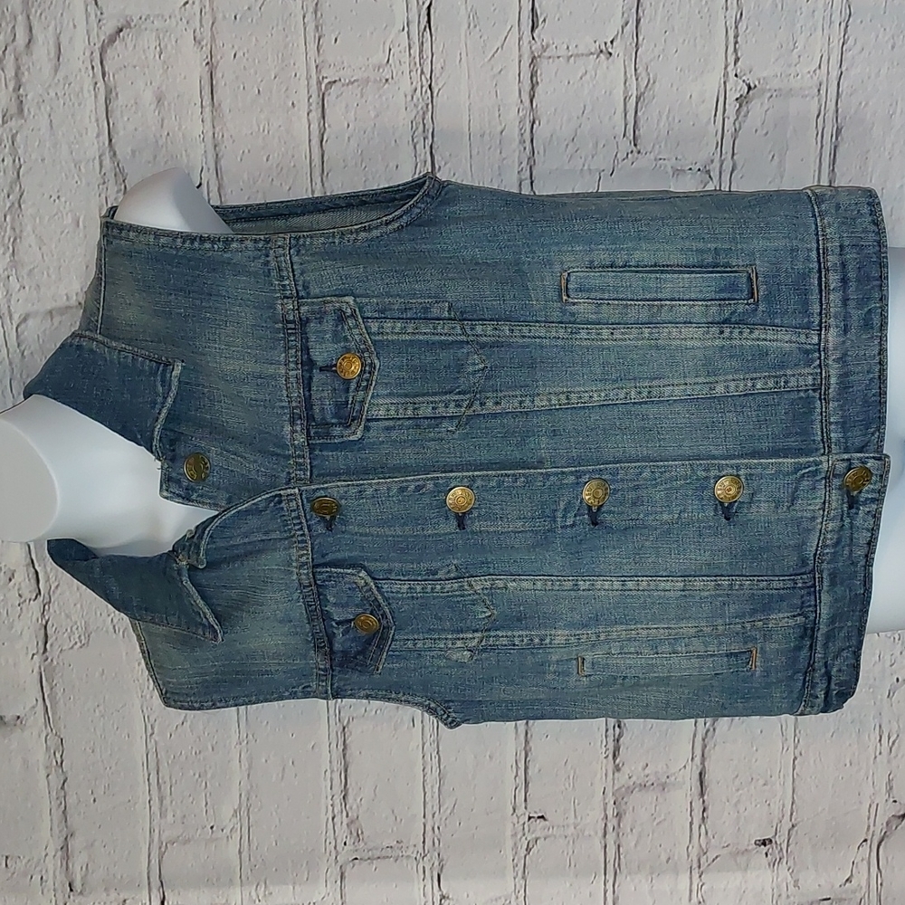 Stone Wash Mid Rinse Denim Vest Jacket J Crew S Small CLOSET CLEAROUT - Picture 2 of 8